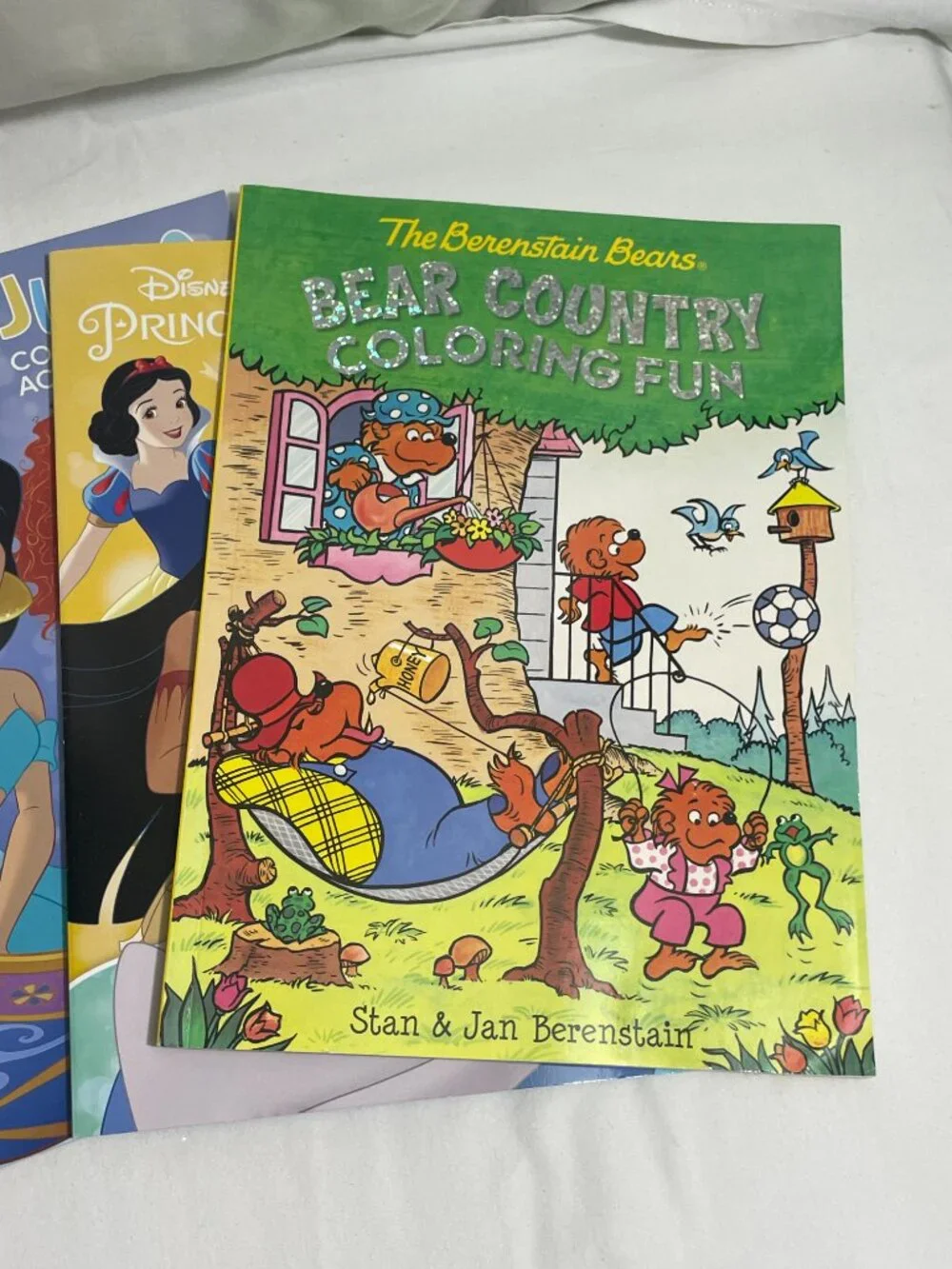 Lot of 3 Kids Coloring Books Disney Princess Jumbo & Berenstain Bears Unused